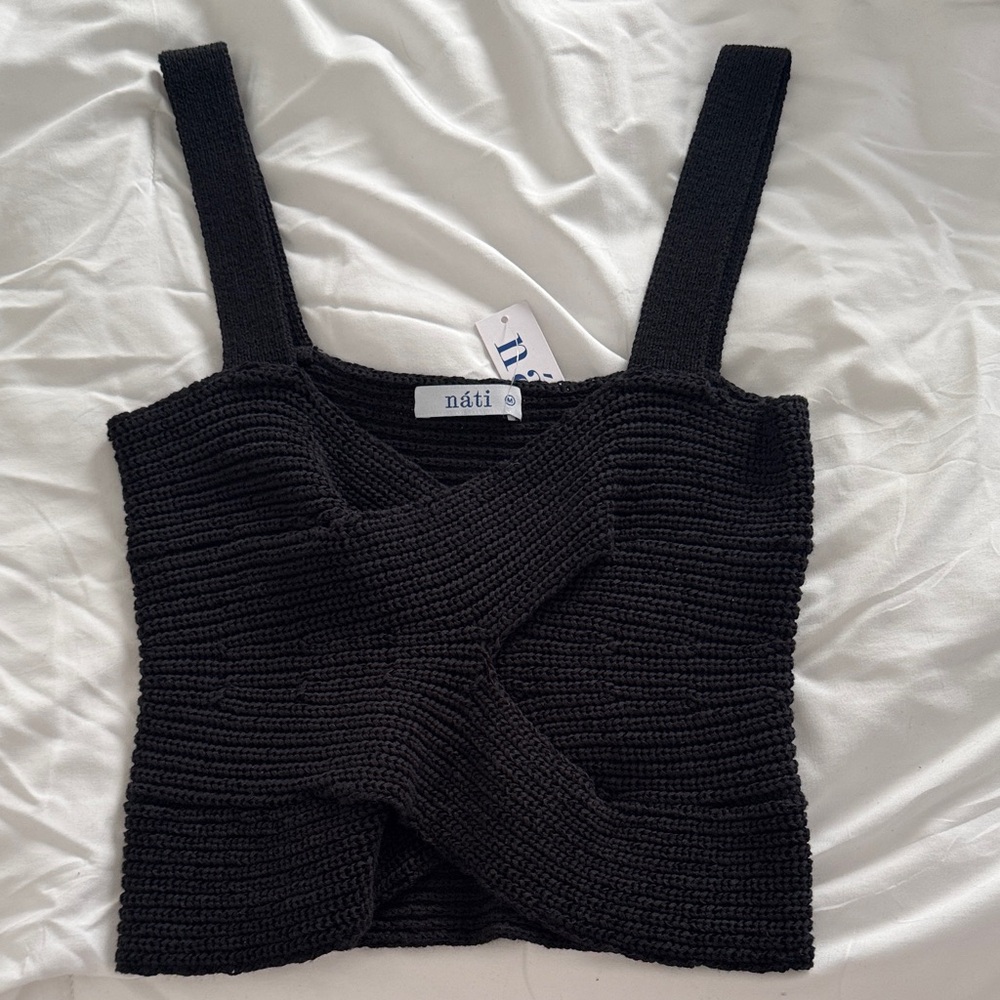 Black Knit Women's Crop Top